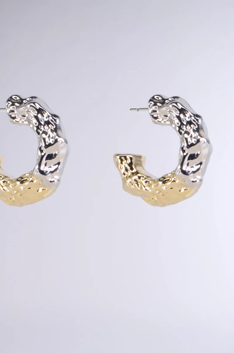 MIXED FEELINGS HOOP EARRING IN GOLD sold by AKIRA product image thumbnail 3