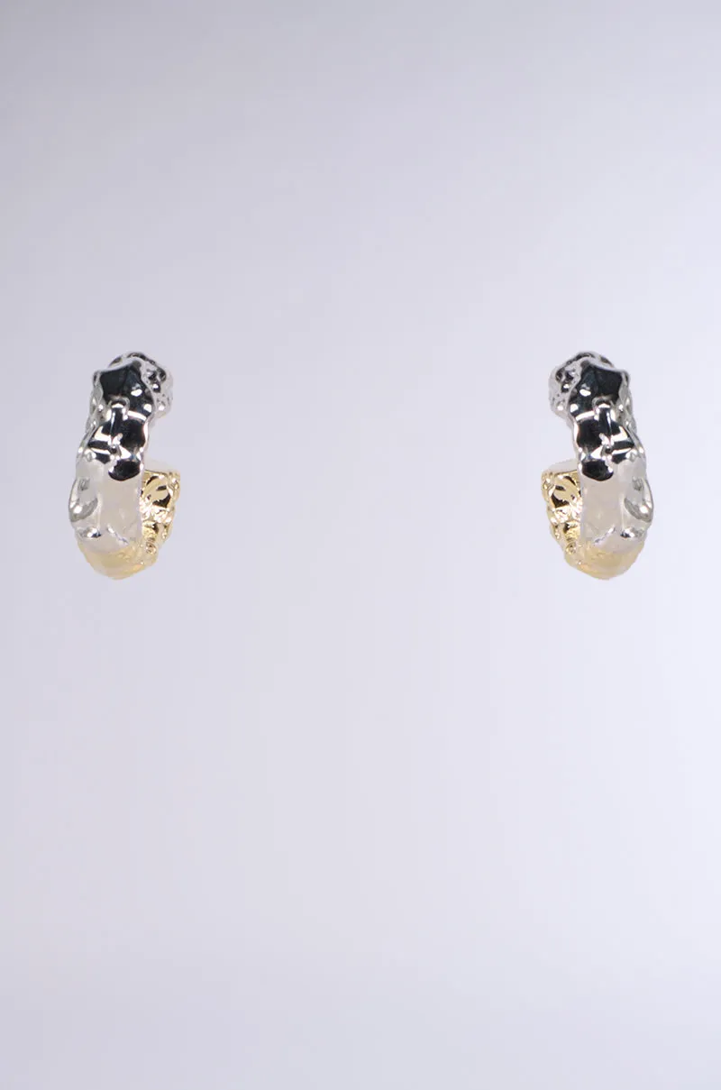 MIXED FEELINGS HOOP EARRING IN GOLD sold by AKIRA