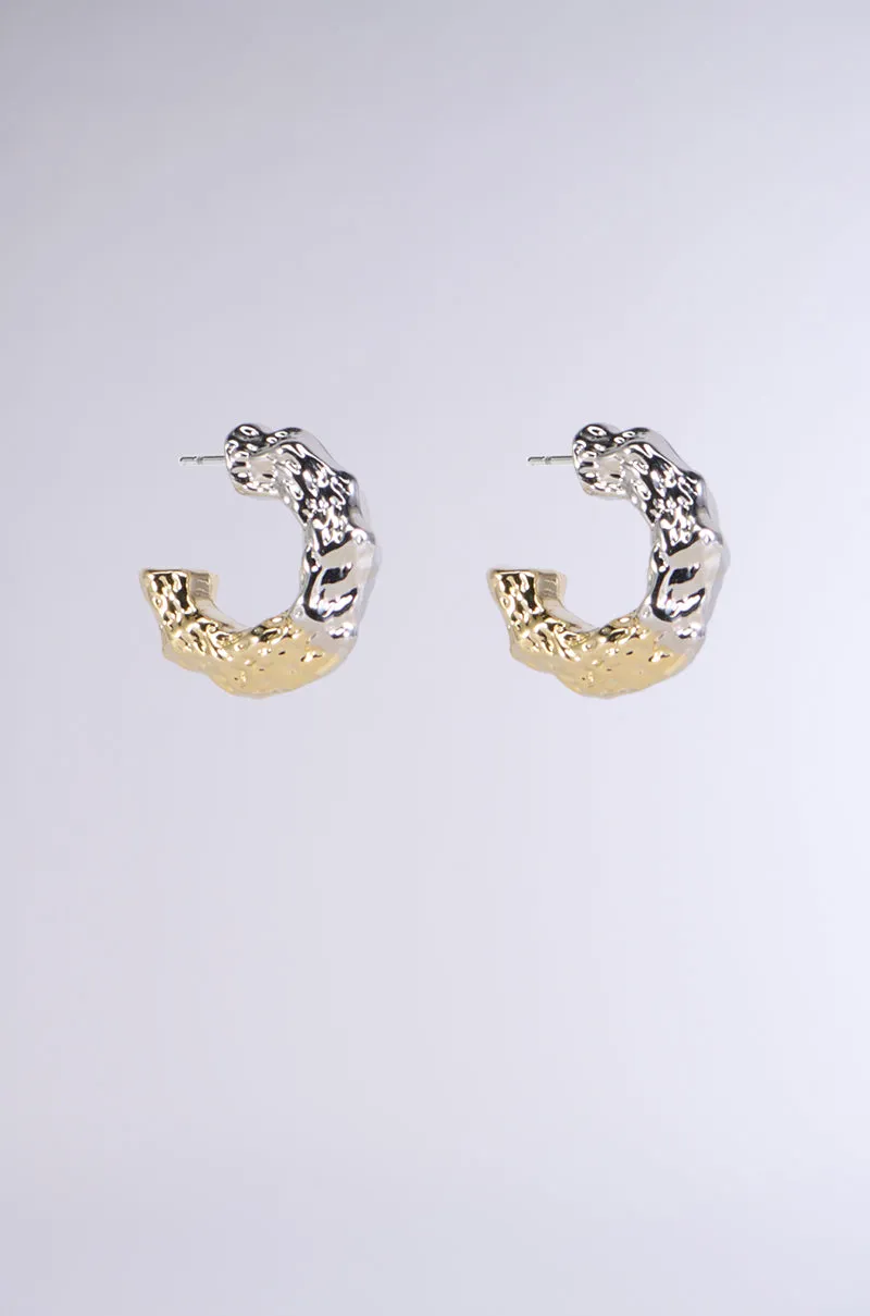 MIXED FEELINGS HOOP EARRING IN GOLD sold by AKIRA product image thumbnail 2