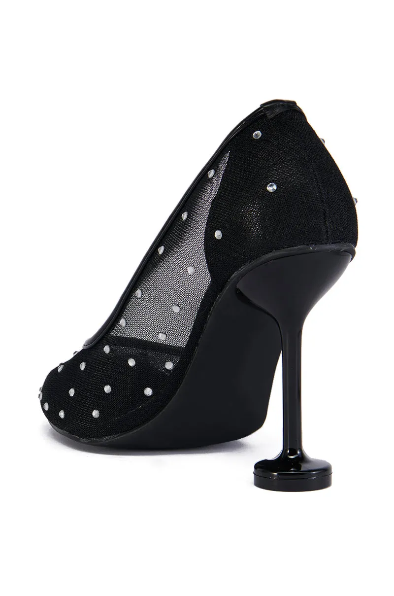 AZALEA WANG EVIAN MESH EMBELLISHED ROUND TOE PUMP sold by AKIRA product image thumbnail 4