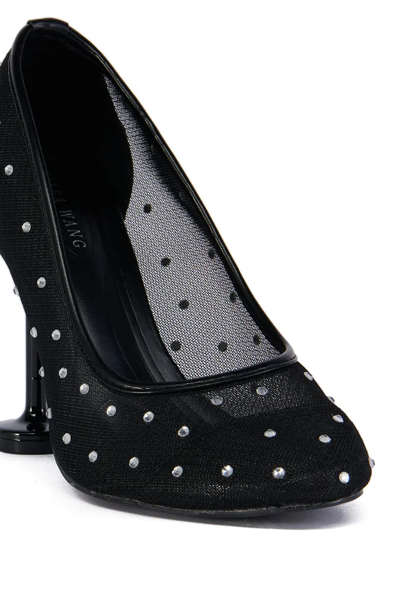 AZALEA WANG EVIAN MESH EMBELLISHED ROUND TOE PUMP sold by AKIRA product image thumbnail 5