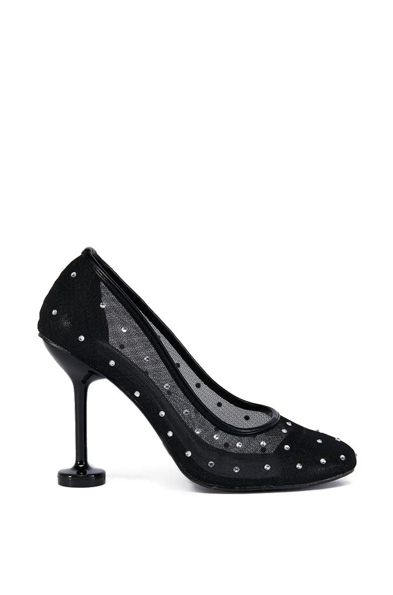 AZALEA WANG EVIAN MESH EMBELLISHED ROUND TOE PUMP sold by AKIRA product image thumbnail 2