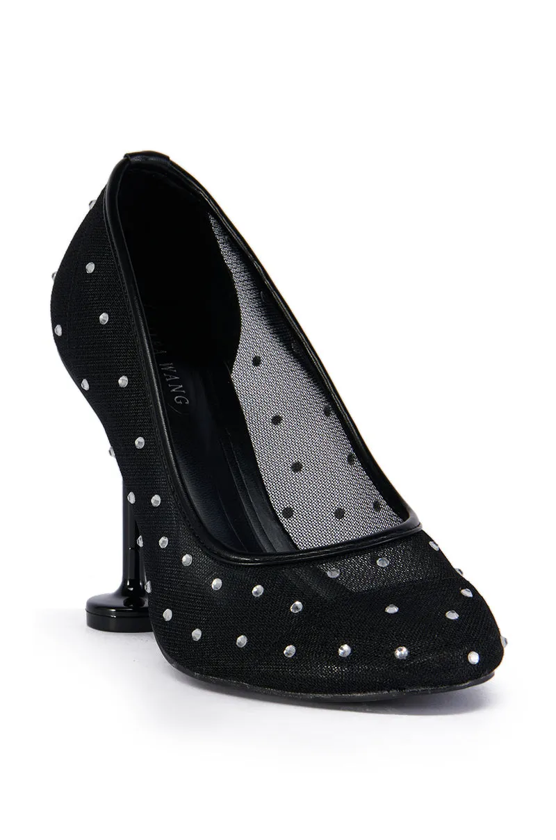 AZALEA WANG EVIAN MESH EMBELLISHED ROUND TOE PUMP sold by AKIRA product image thumbnail 3