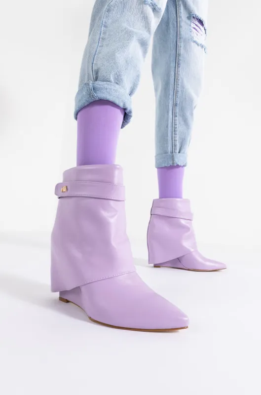 AZALEA WANG OFF THE GRID WEDGE BOOTIE IN PURPLE sold by AKIRA