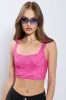 IT GIRL ENERGY RHINESTONE EMBELLISHED CROPPED TANK IN PINK sold by AKIRA