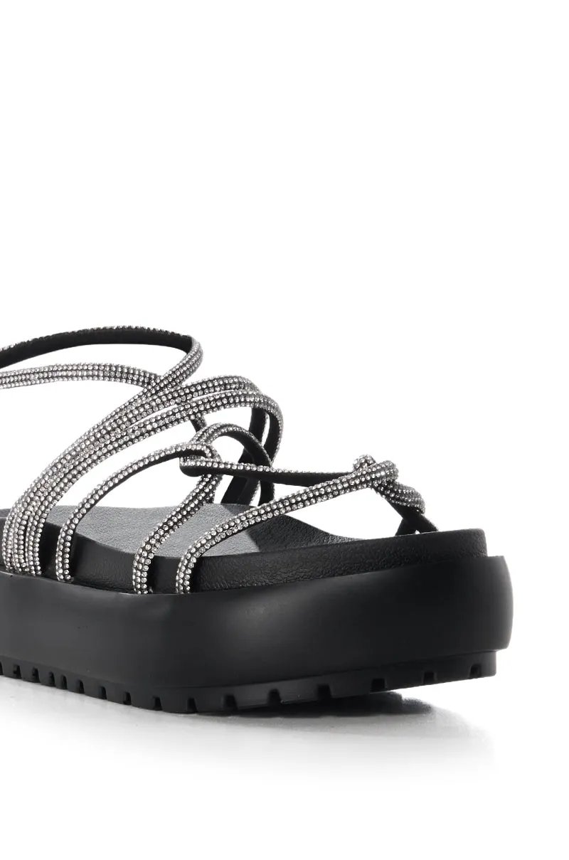 AZALEA WANG FLOAT DIAMANTE BLACK SANDAL sold by AKIRA product image thumbnail 5