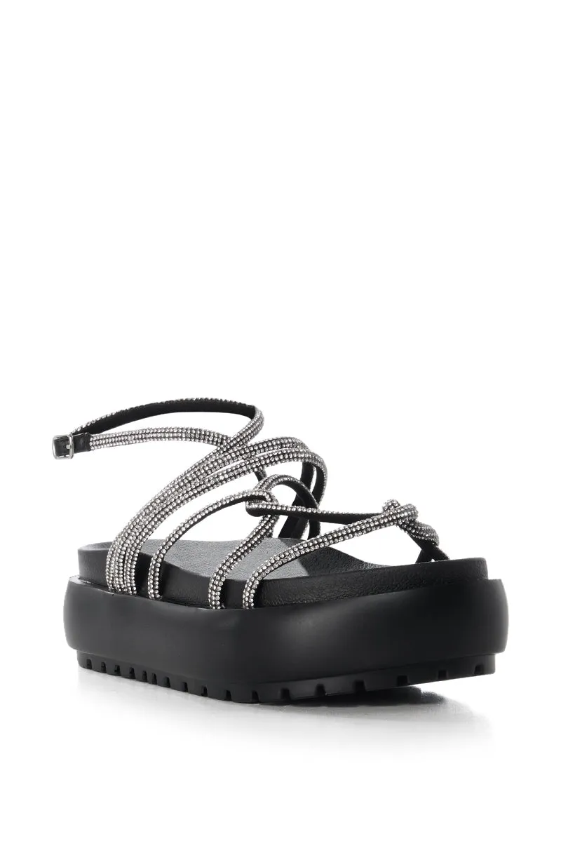 AZALEA WANG FLOAT DIAMANTE BLACK SANDAL sold by AKIRA product image thumbnail 3