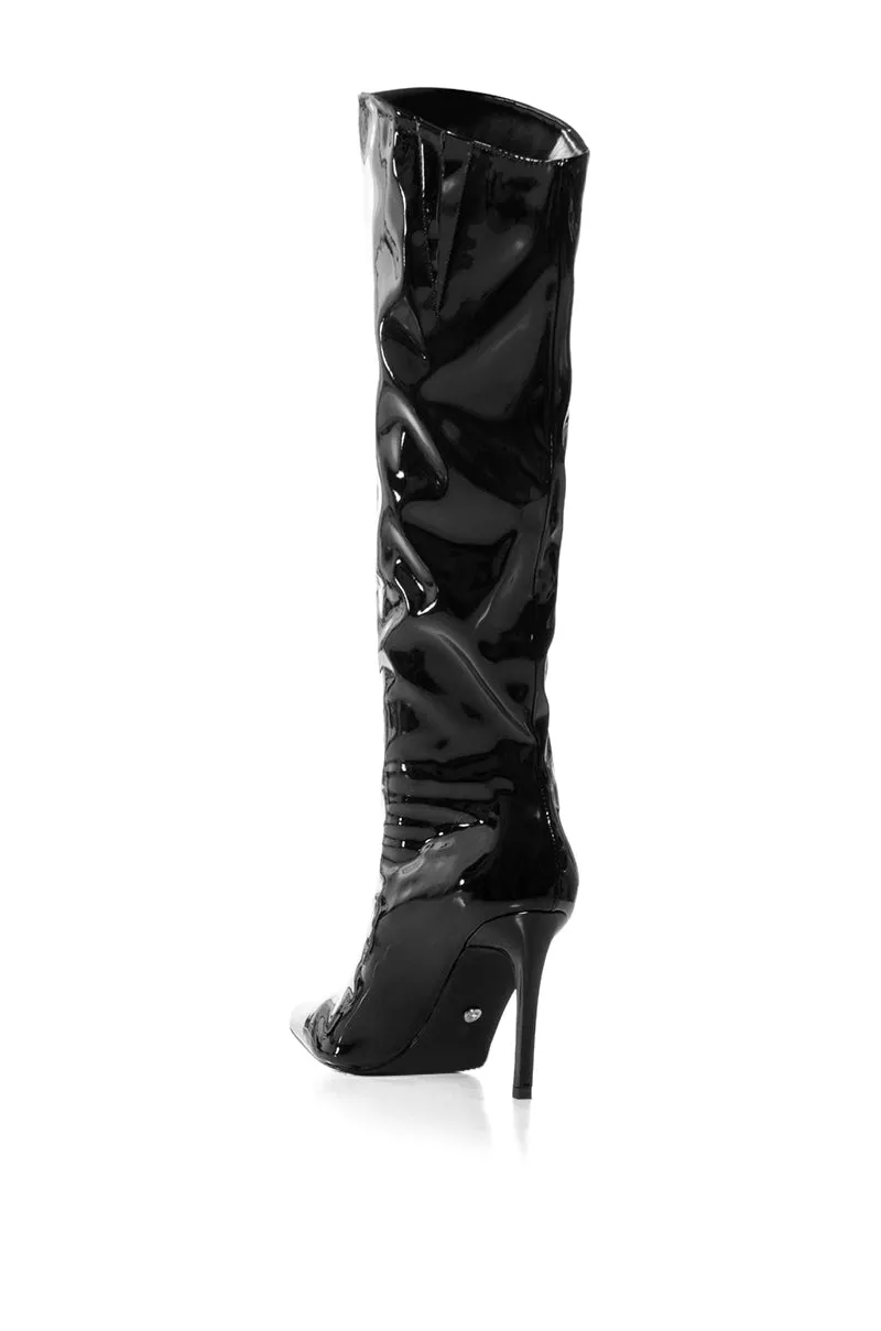 AZALEA WANG LAPPEN BLACK PATENT BOOT sold by AKIRA product image thumbnail 4