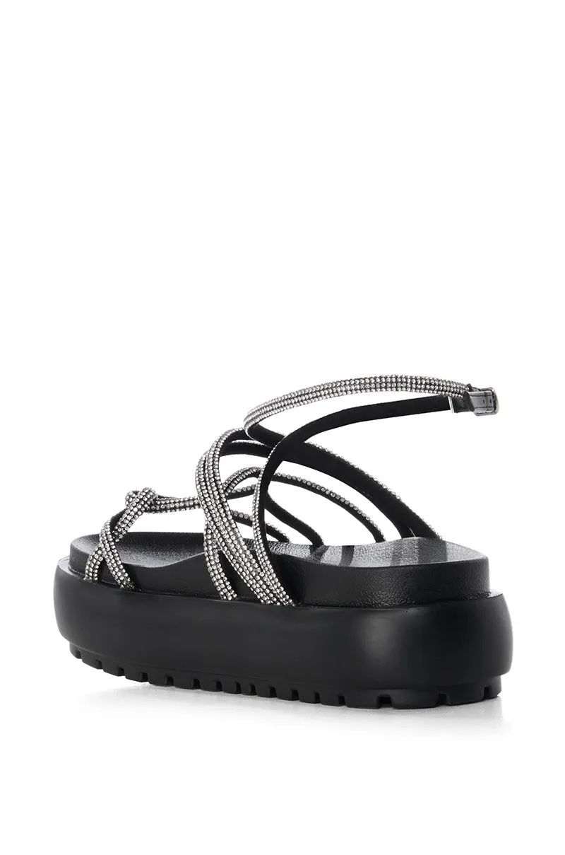 AZALEA WANG FLOAT DIAMANTE BLACK SANDAL sold by AKIRA product image thumbnail 4