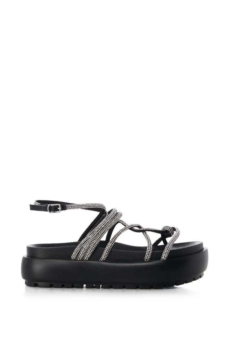 AZALEA WANG FLOAT DIAMANTE BLACK SANDAL sold by AKIRA product image thumbnail 2