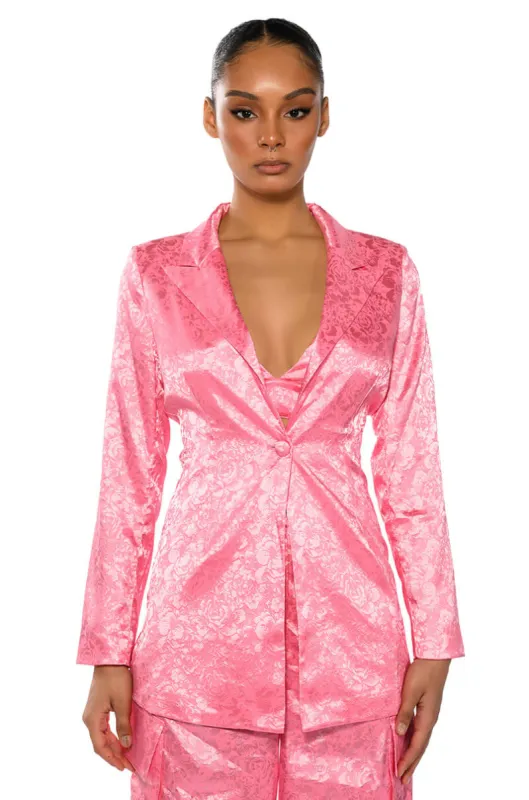 DAYDREAM SATIN FLORAL BLAZER sold by AKIRA
