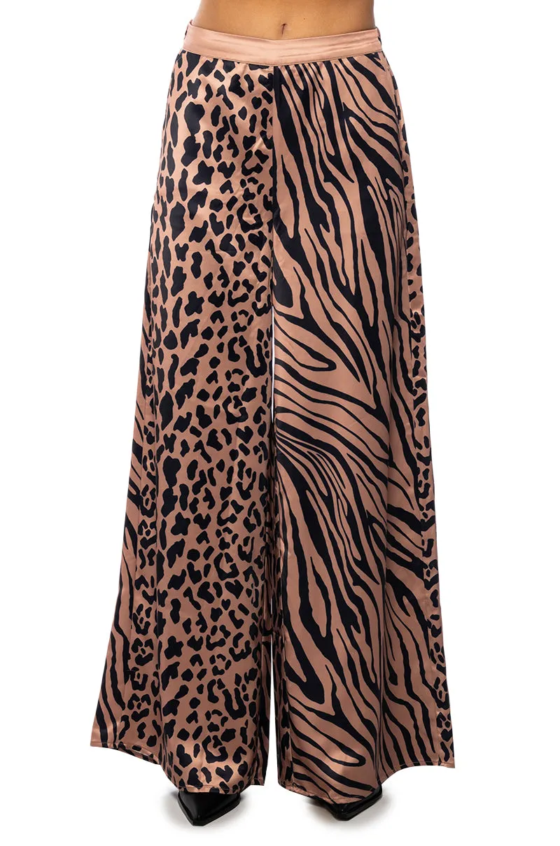 INTO THE NIGHT WIDE LEG PULL ON PANT IN BROWN MULTI sold by AKIRA product image thumbnail 3