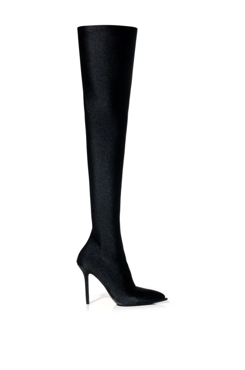 AZALEA WANG STAR STRETCH NEW LEVEL THIGH HIGH STILETTO BOOT IN BLACK sold by AKIRA product image thumbnail 2