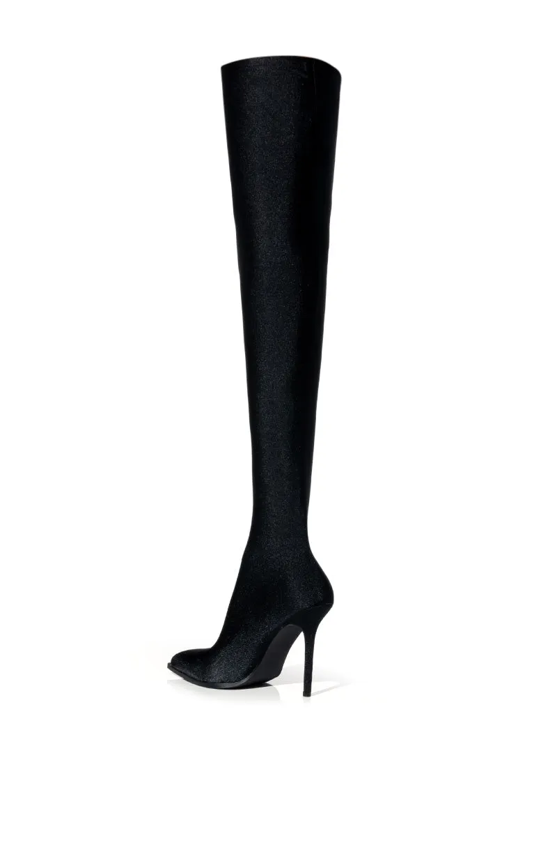 AZALEA WANG STAR STRETCH NEW LEVEL THIGH HIGH STILETTO BOOT IN BLACK sold by AKIRA product image thumbnail 4