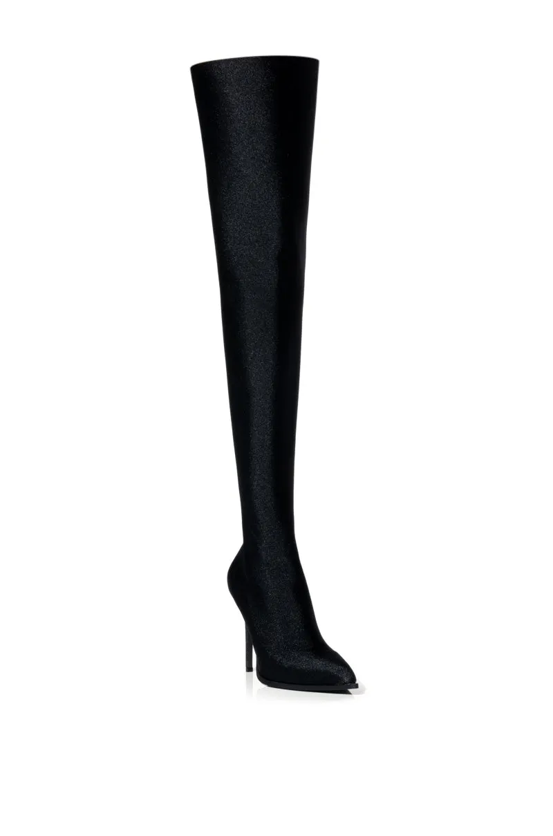 AZALEA WANG STAR STRETCH NEW LEVEL THIGH HIGH STILETTO BOOT IN BLACK sold by AKIRA product image thumbnail 3