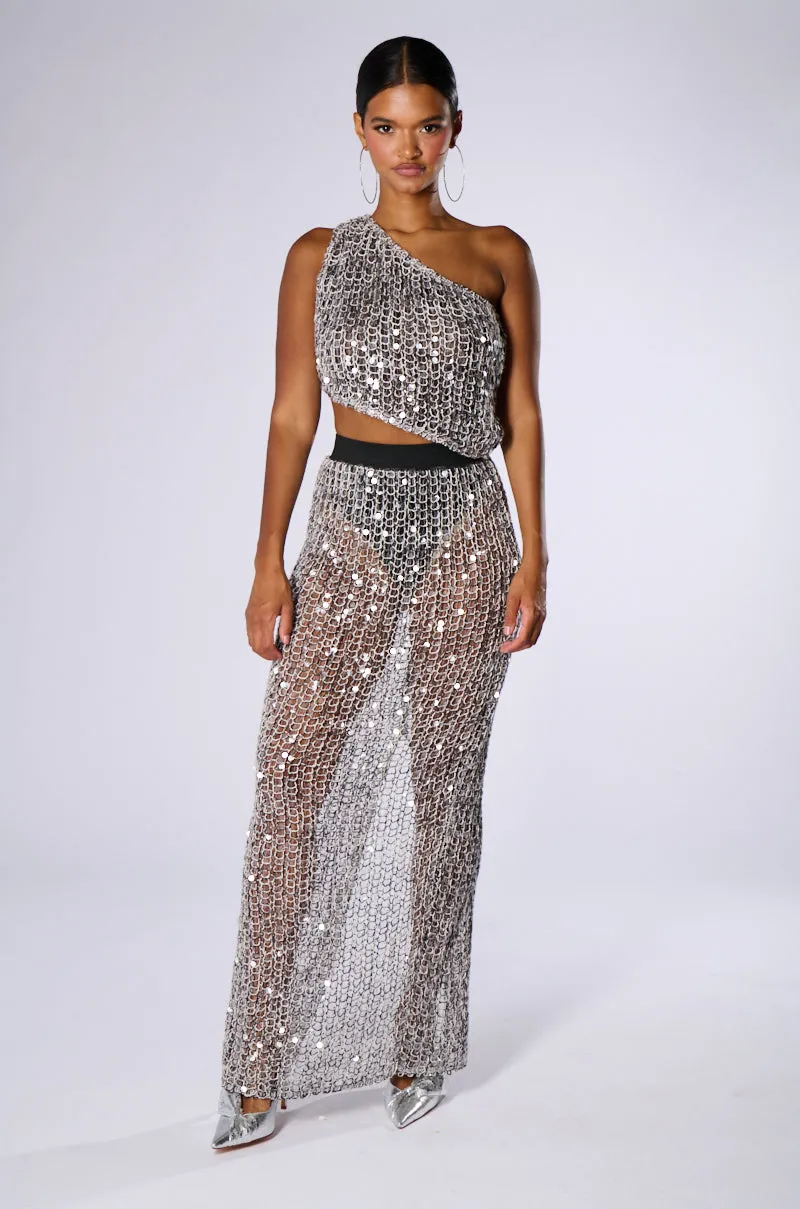 DONT MIND ME SEQUIN MAXI SKIRT sold by AKIRA product image thumbnail 4