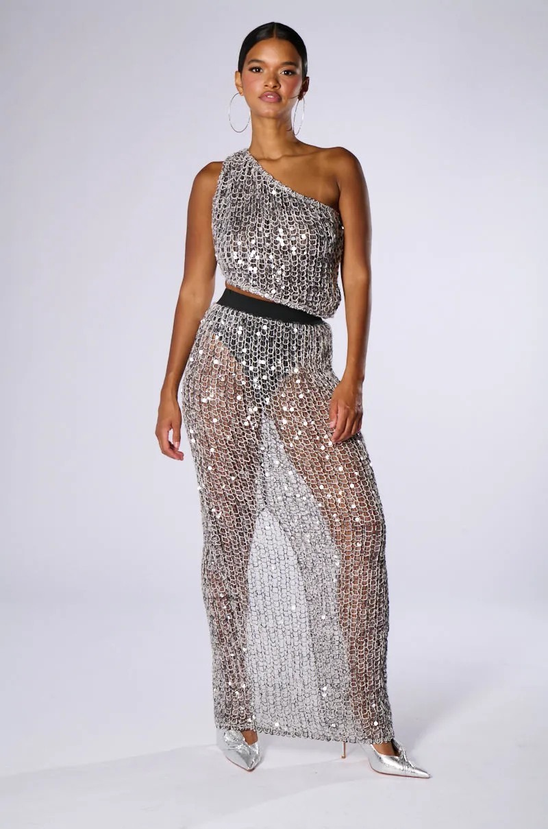 DONT MIND ME SEQUIN MAXI SKIRT sold by AKIRA product image thumbnail 5