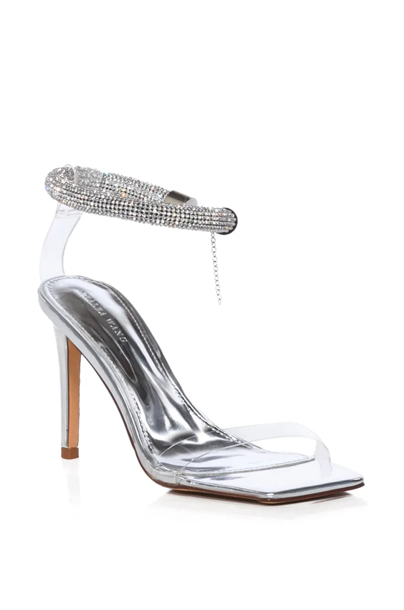 AZALEA WANG PAPI EMBELLISHED PVC SANDAL IN SILVER sold by AKIRA product image thumbnail 3