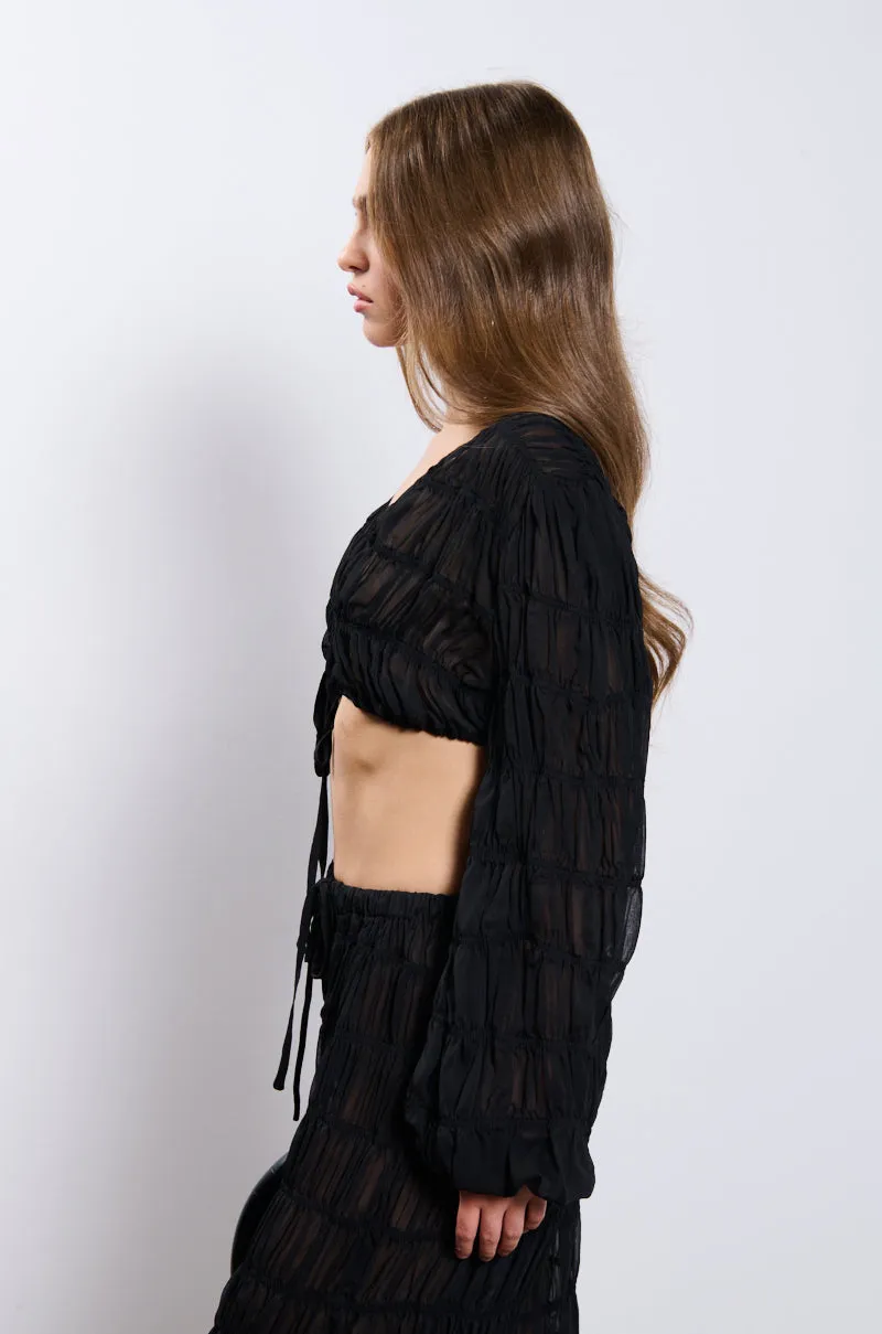 BRING YOU DOWN TIE FRONT BLOUSE sold by AKIRA product image thumbnail 5