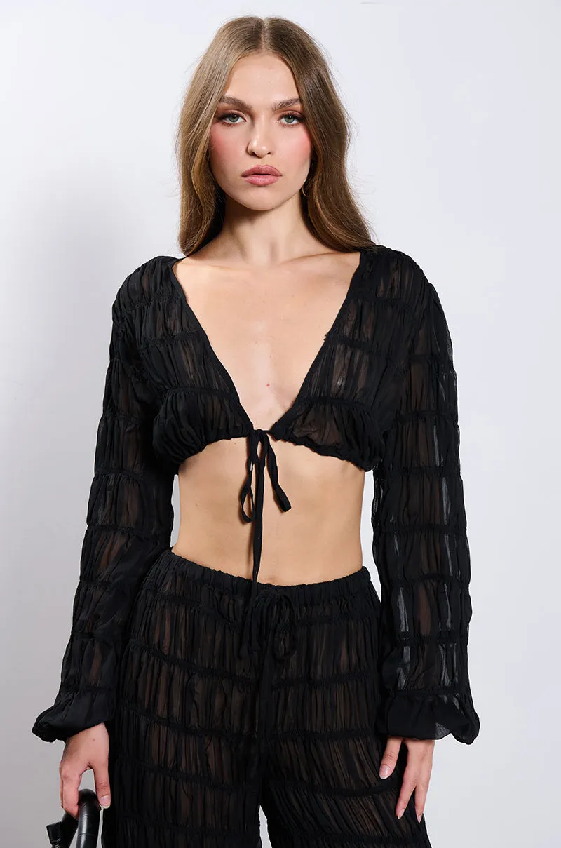 BRING YOU DOWN TIE FRONT BLOUSE sold by AKIRA product image thumbnail 3