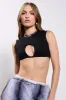 ICE QUEEN KEYHOLE CROPPED TANK sold by AKIRA
