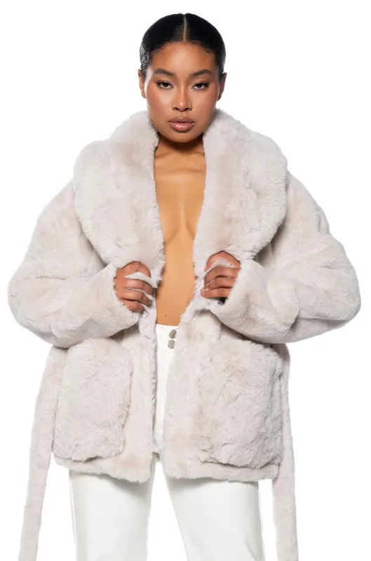 HUG TIGHT FAUX FUR JACKET sold by AKIRA