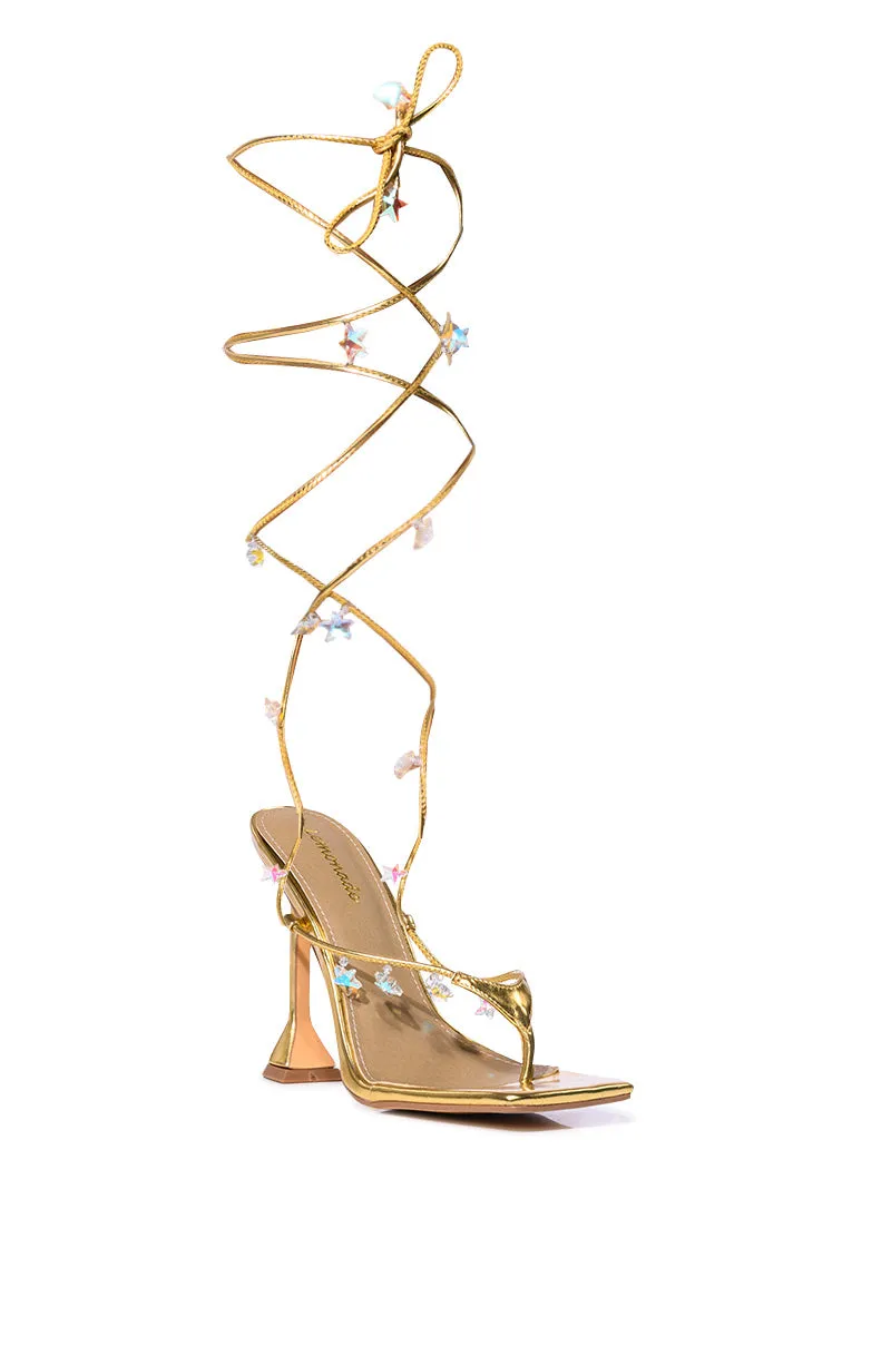ISLA STAR STRAPPY SANDAL IN GOLD sold by AKIRA product image thumbnail 5