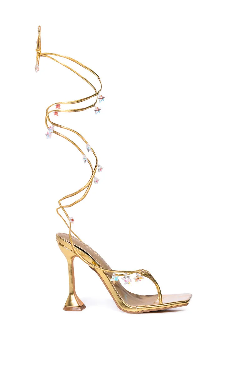 ISLA STAR STRAPPY SANDAL IN GOLD sold by AKIRA product image thumbnail 2