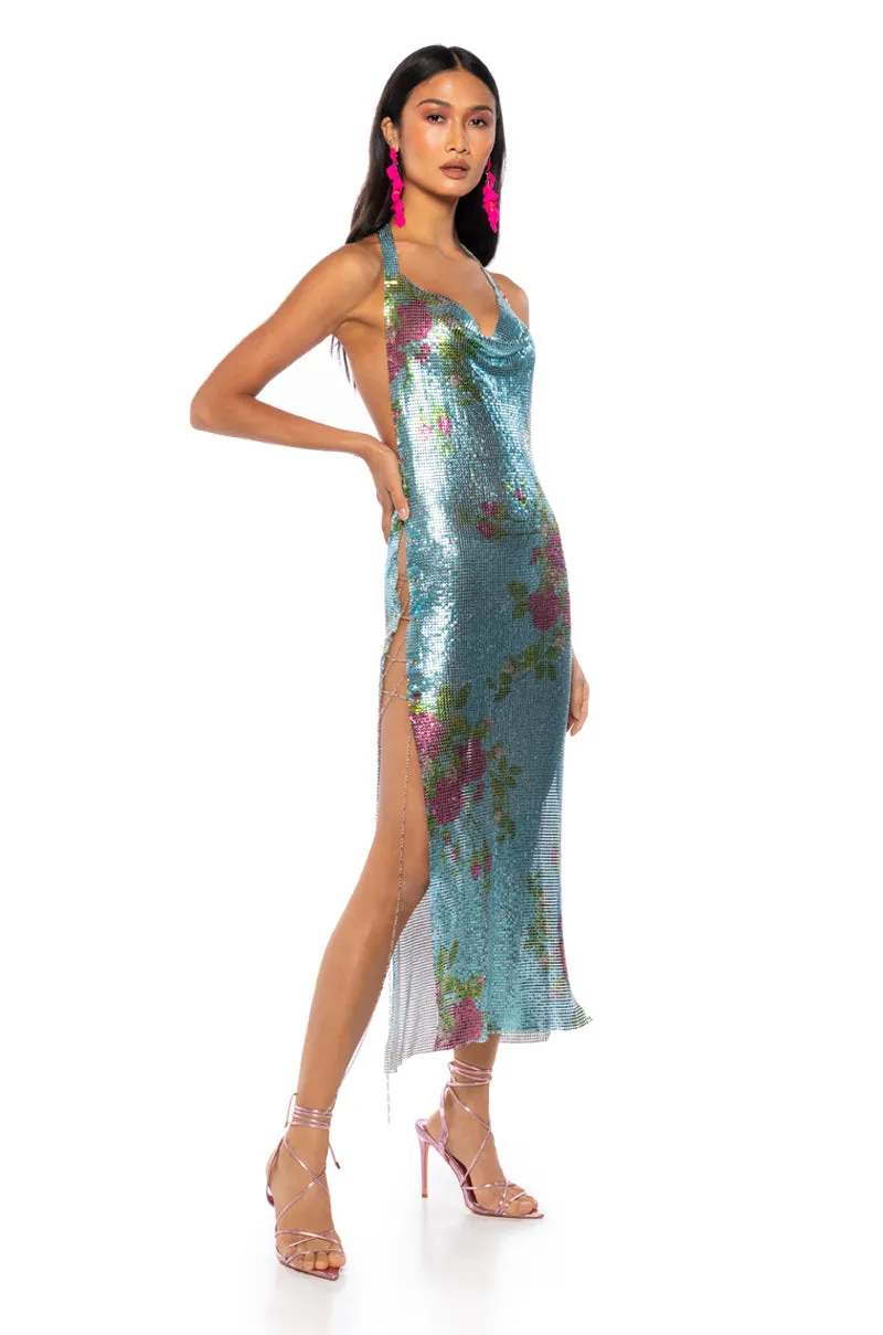 DAYDREAM LIGHT BLUE FLORAL MAXI DRESS sold by AKIRA product image thumbnail 3