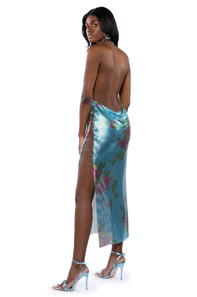 DAYDREAM LIGHT BLUE FLORAL MAXI DRESS sold by AKIRA product image thumbnail 4