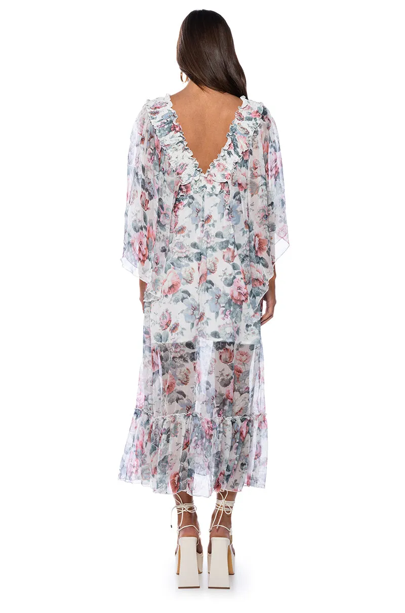 WHAT A TIME FLORAL MAXI DRESS sold by AKIRA product image thumbnail 4