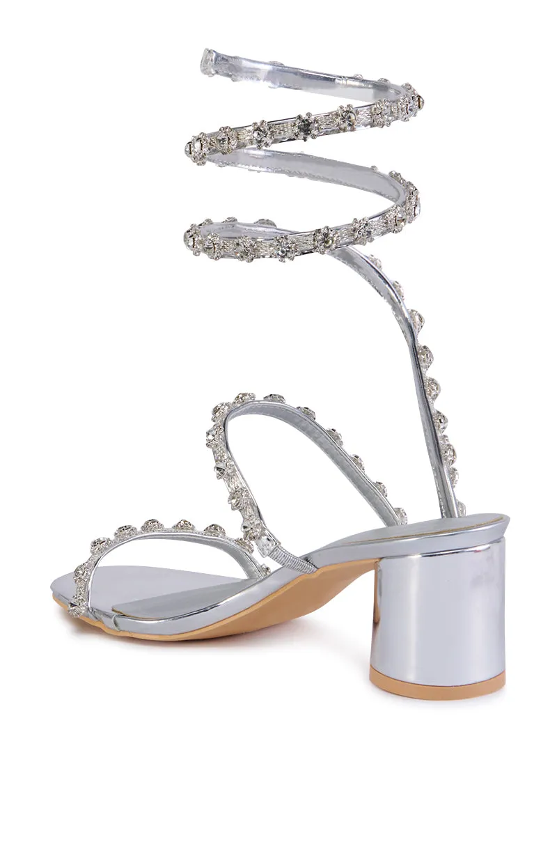 AZALEA WANG EMILIANO SILVER COIL WRAP SANDAL sold by AKIRA product image thumbnail 4