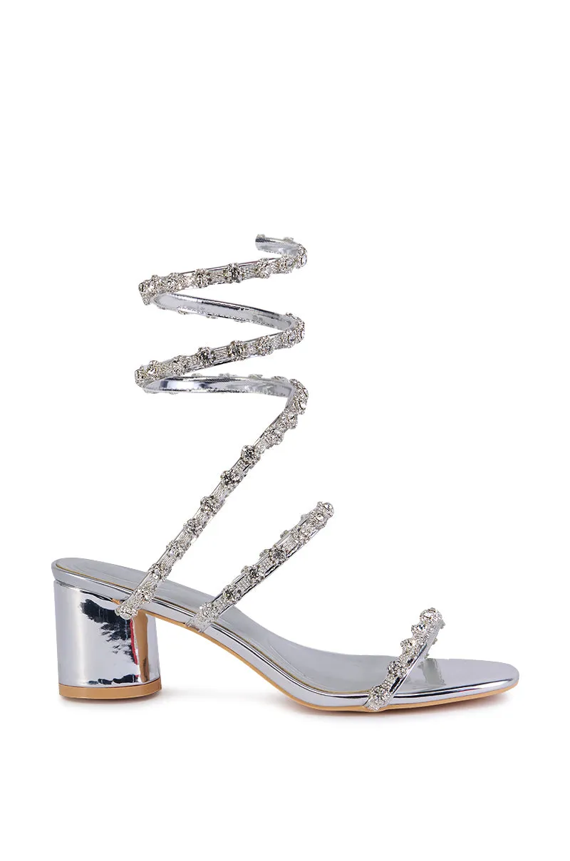 AZALEA WANG EMILIANO SILVER COIL WRAP SANDAL sold by AKIRA product image thumbnail 2