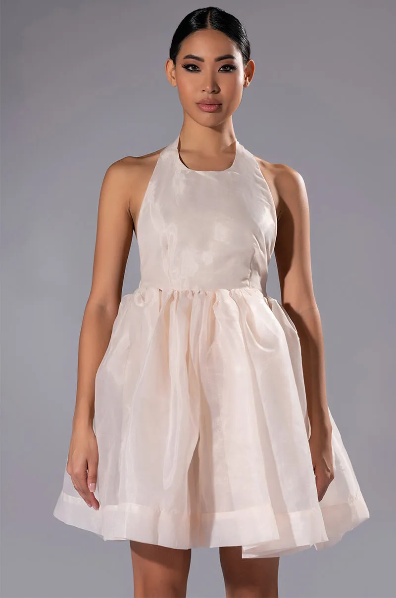 AT THE SHOW HALTER MINI DRESS sold by AKIRA