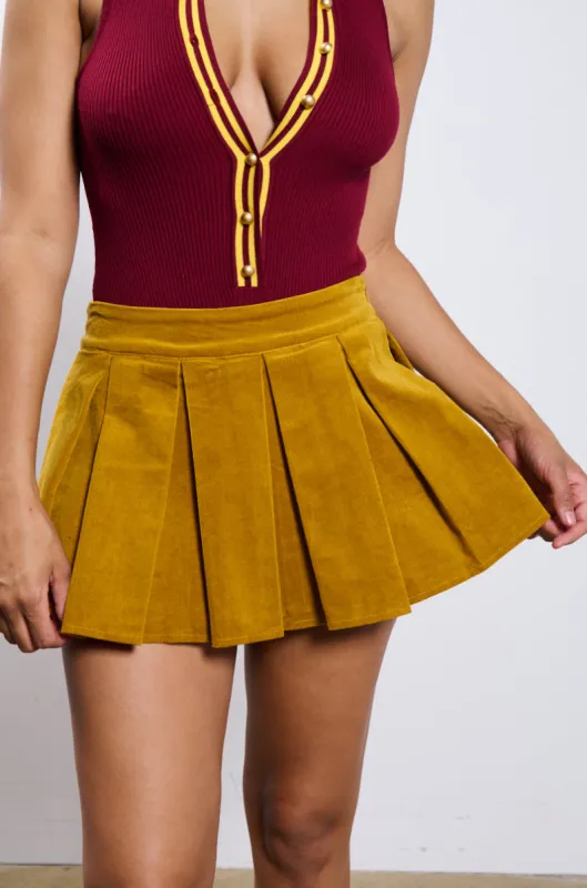 RUN AFTER YOU CORDUROY MINI SKIRT sold by AKIRA