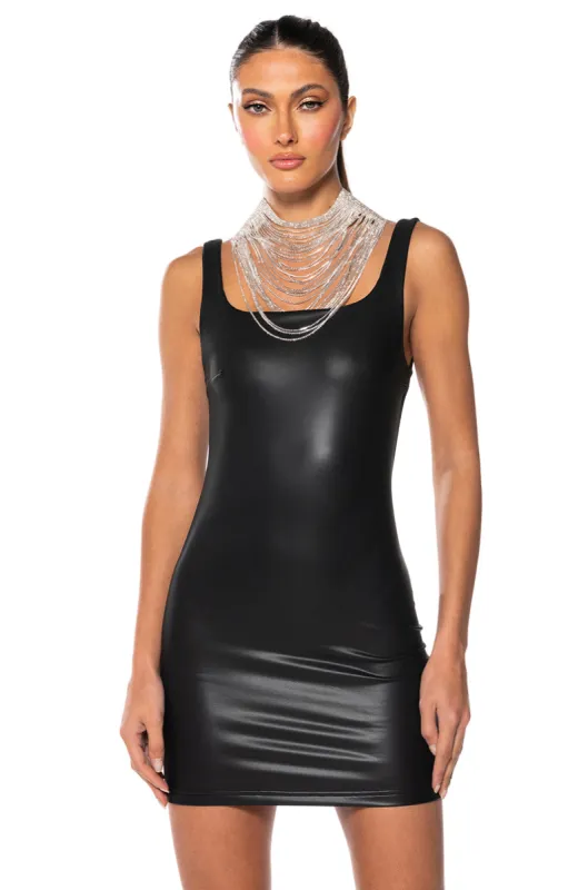 KILL OF THE NIGHT SQUARE NECK MINI DRESS IN BLACK sold by AKIRA