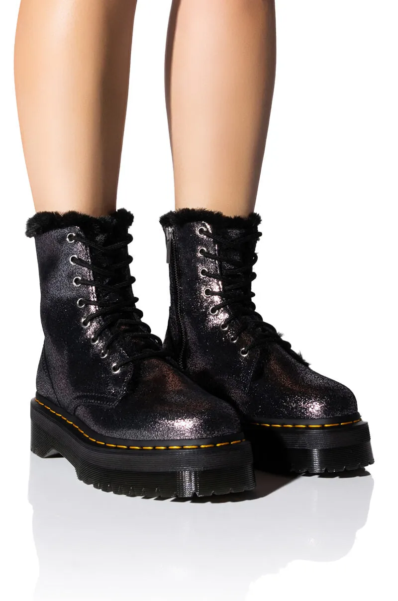 DR MARTENS JADON FUR LINED DISTRESSED METALLIC sold by AKIRA