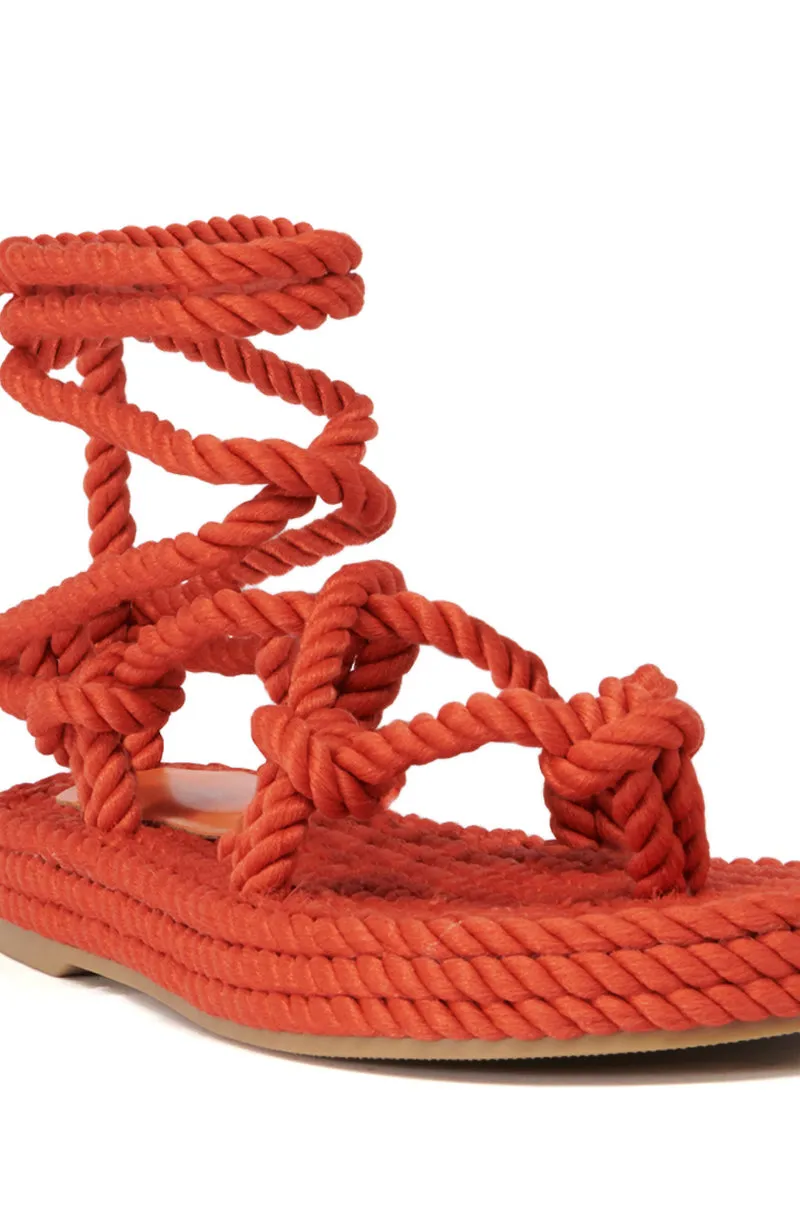 AZALEA WANG EVETTE ORANGE WOVEN SANDAL sold by AKIRA product image thumbnail 5