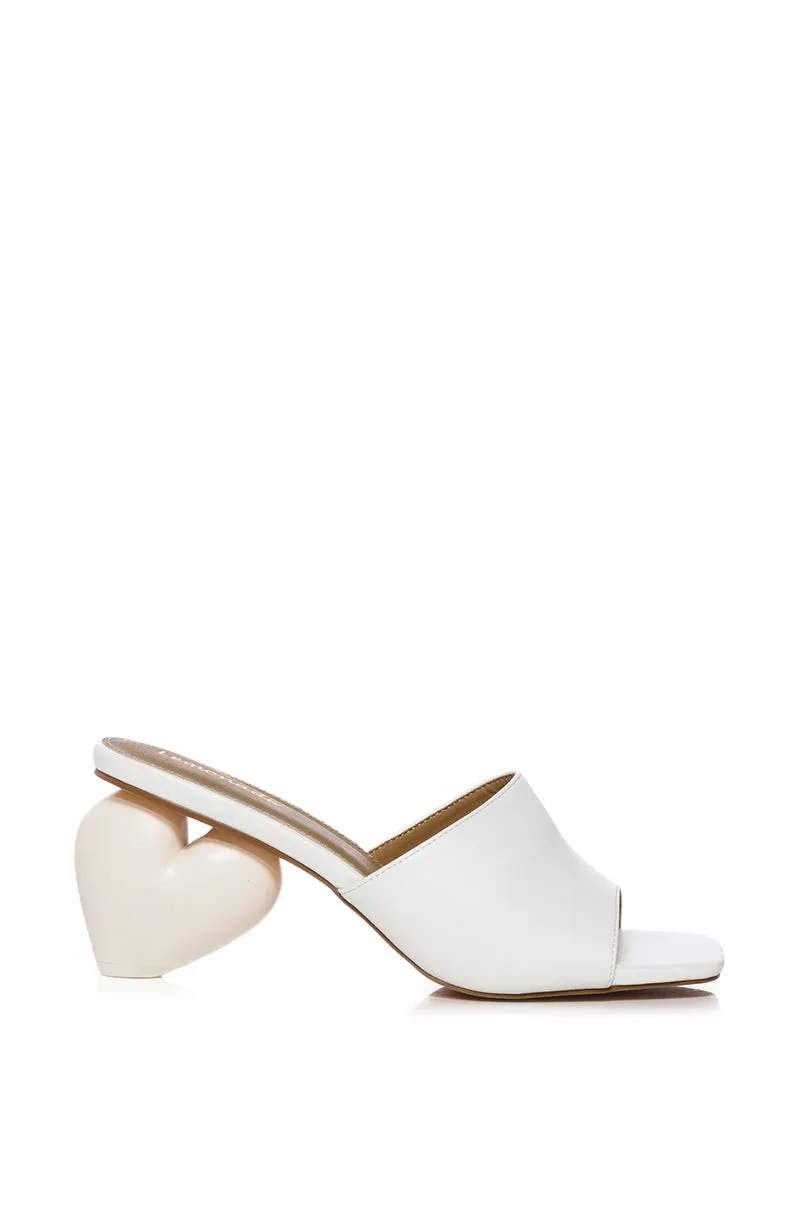 BUBBLE HEART WHITE NOVELTY HEEL SANDAL sold by AKIRA product image thumbnail 2