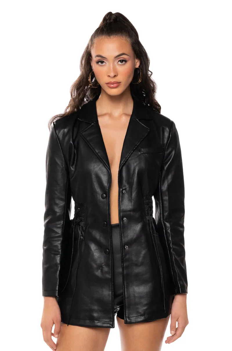 JENNER ROUCHED FITTED BLAZER JACKET sold by AKIRA product image thumbnail 2