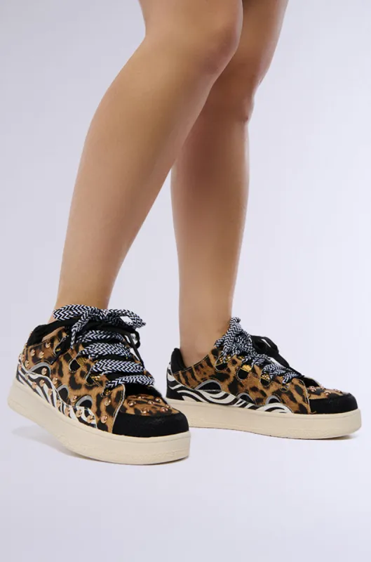 RANI MULTI ANIMAL PRINT SNEAKER sold by AKIRA