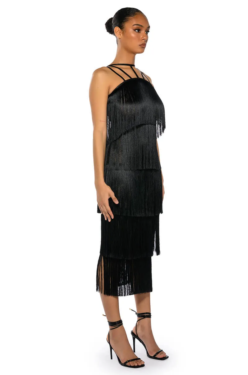 GIGGLE WATERS MAXI FRINGE LAYERED DRESS sold by AKIRA product image thumbnail 2