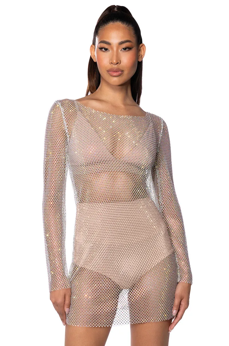 LABRYNTH EMBELLISHED MINI DRESS IN WHITE sold by AKIRA