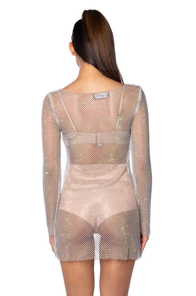 LABRYNTH EMBELLISHED MINI DRESS IN WHITE sold by AKIRA product image thumbnail 5