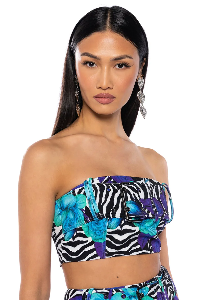 DARE YOU PRINTED BANDEAU sold by AKIRA