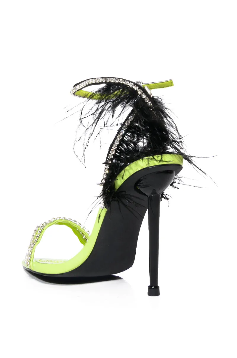 AZALEA WANG ELLA COLOR BLOCKED FEATHER SANDAL IN LIME sold by AKIRA product image thumbnail 4