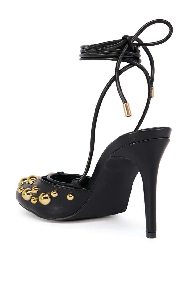 AZALEA WANG AMADEUS BLACK EMBELLISHED PUMP sold by AKIRA product image thumbnail 4