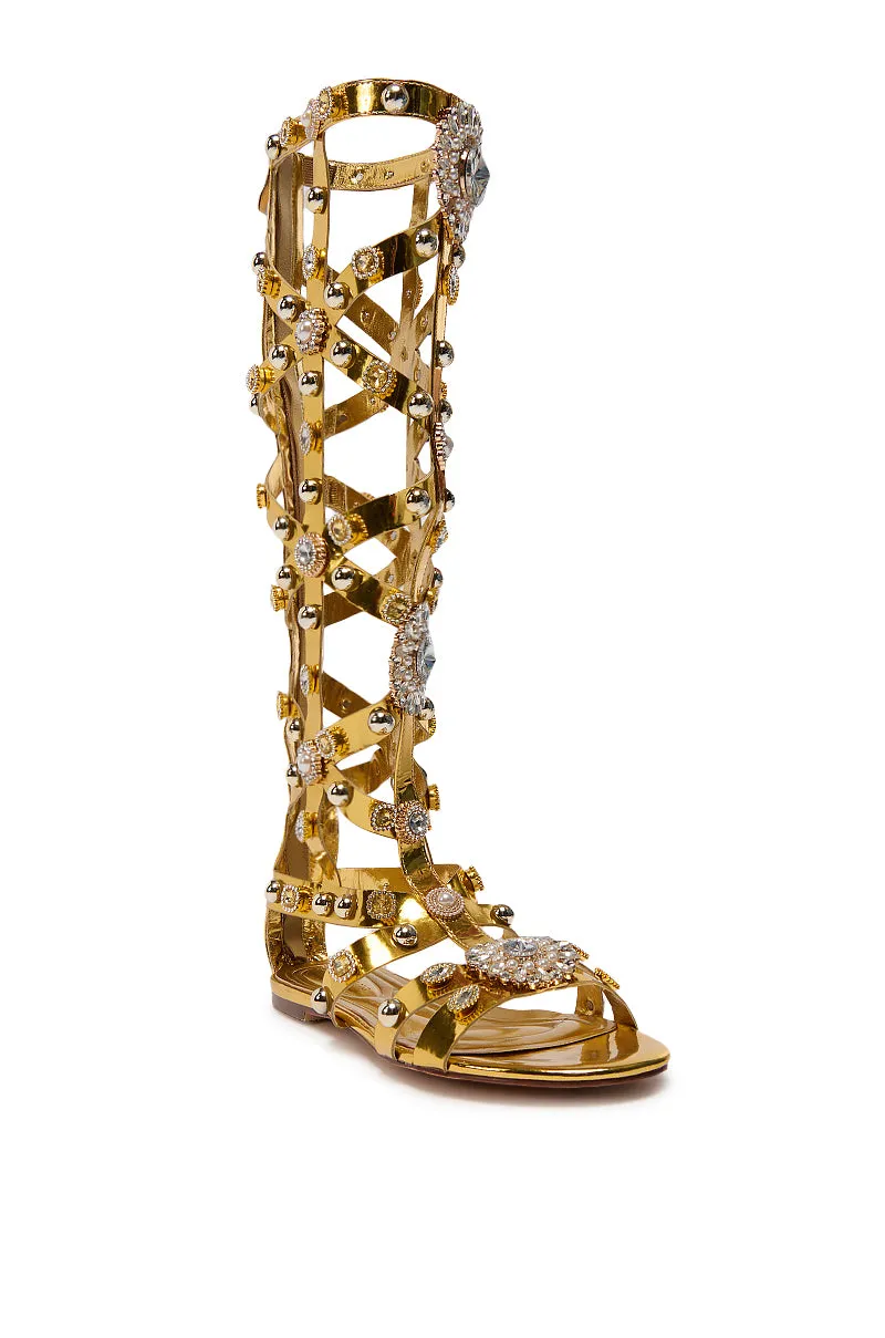 AZALEA WANG CHRYSTOS GOLD CAGED GLADIATOR SANDAL sold by AKIRA product image thumbnail 3