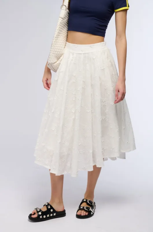 TOO EASY FLOWY MIDI SKIRT sold by AKIRA