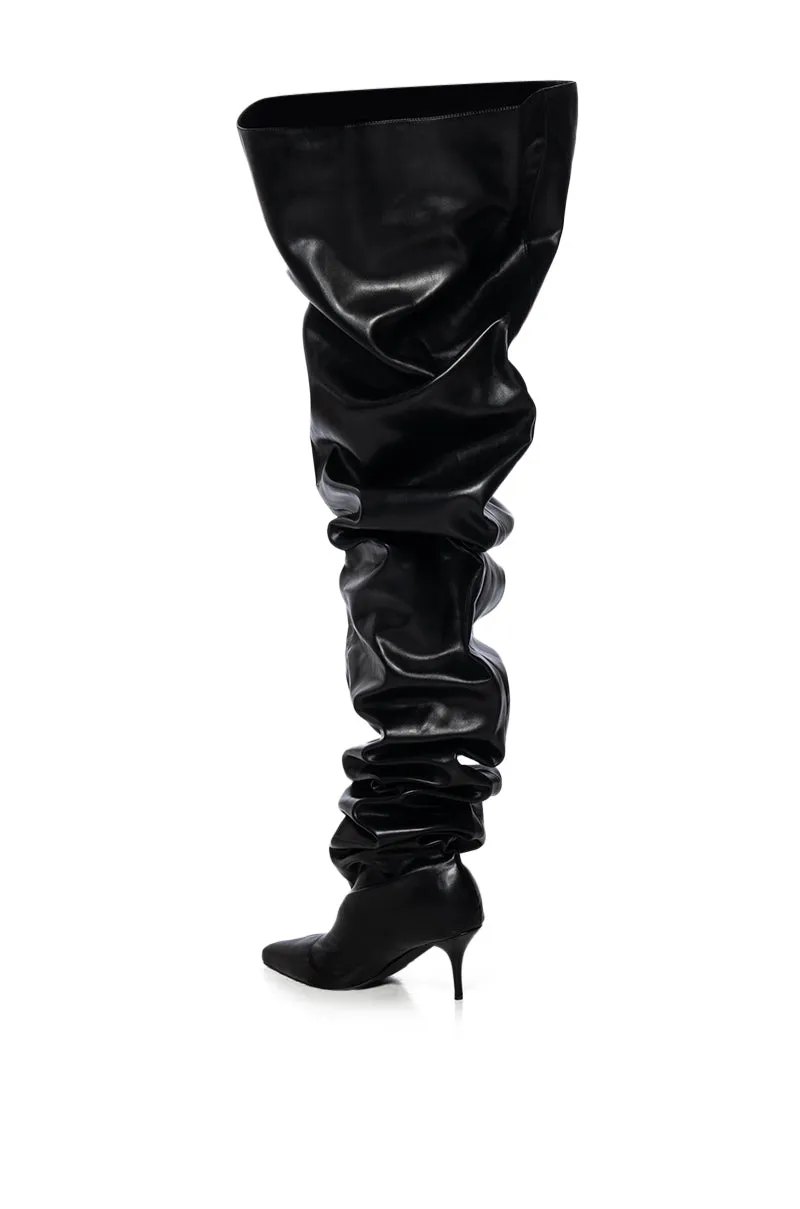 AZALEA WANG NEMY BLACK KITTEN HEEL THIGH HIGH BOOT sold by AKIRA product image thumbnail 5